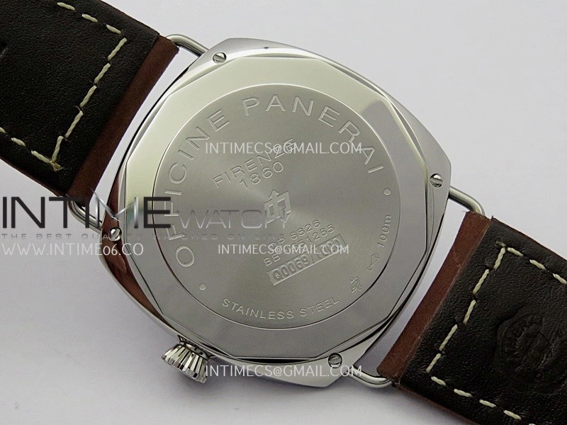 PAM753 HWF 1:1 Best Edition Black Dial On Brown ASSO Leather Strap A6497