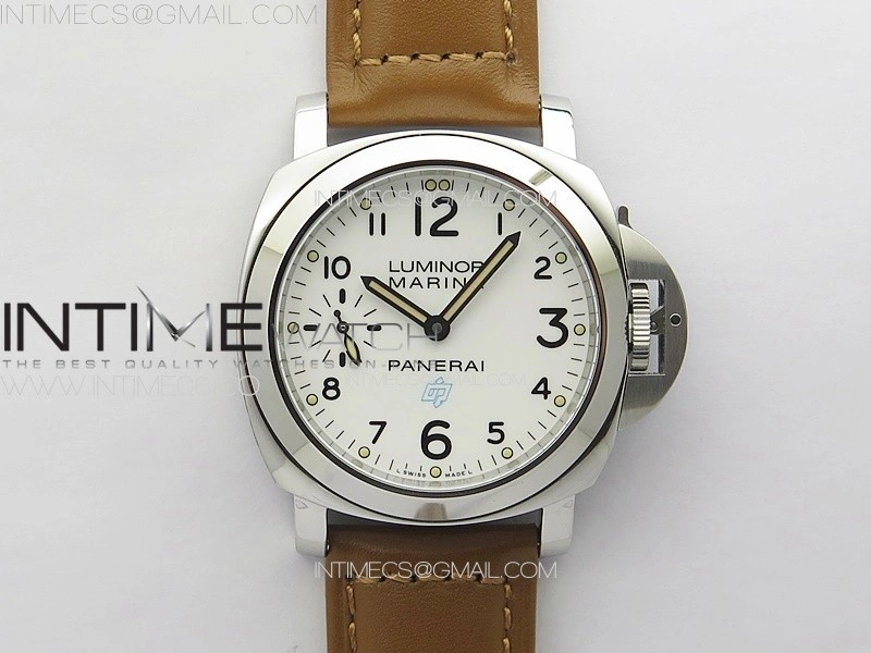 PAM778 W HWF 1:1 Best Edition White Dial on Brown Leather Strap A6497