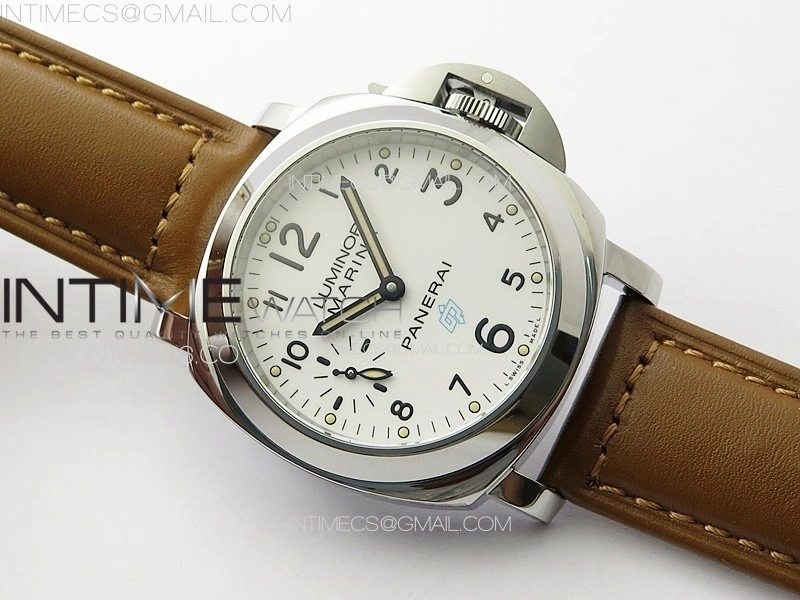 PAM778 W HWF 1:1 Best Edition White Dial on Brown Leather Strap A6497