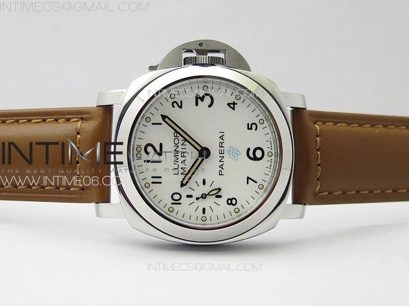 PAM778 W HWF 1:1 Best Edition White Dial on Brown Leather Strap A6497