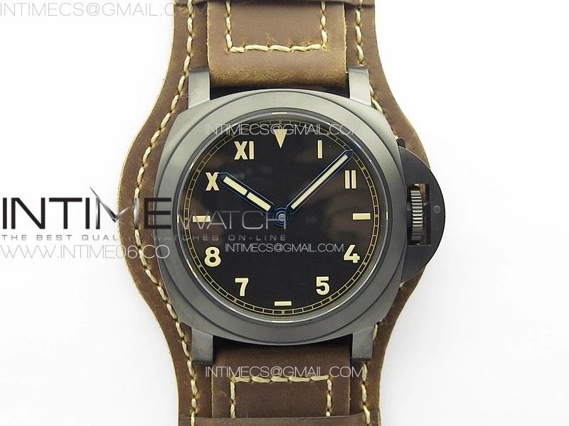 PAM779 DLC T HWF 1:1 Best Edition on Black ASSO Leather Strap A6497