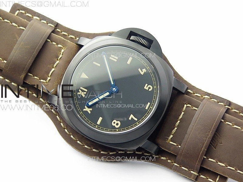 PAM779 DLC T HWF 1:1 Best Edition on Black ASSO Leather Strap A6497