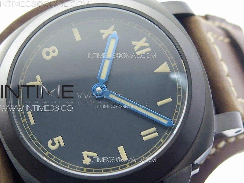 PAM779 DLC T HWF 1:1 Best Edition on Black ASSO Leather Strap A6497