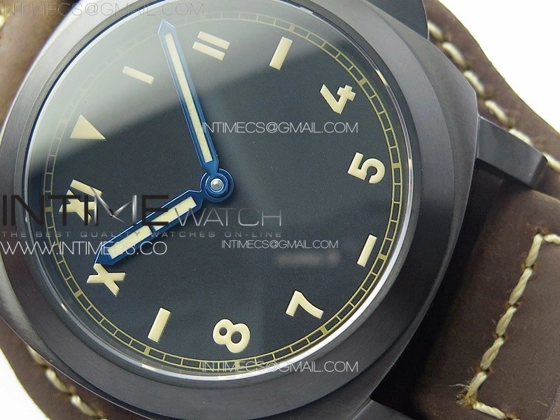 PAM779 DLC T HWF 1:1 Best Edition on Black ASSO Leather Strap A6497
