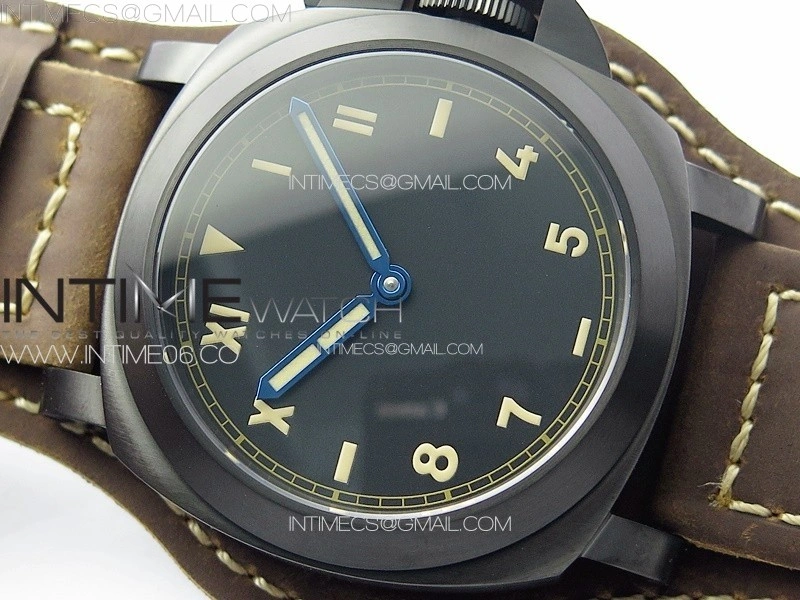 PAM779 DLC T HWF 1:1 Best Edition on Black ASSO Leather Strap A6497