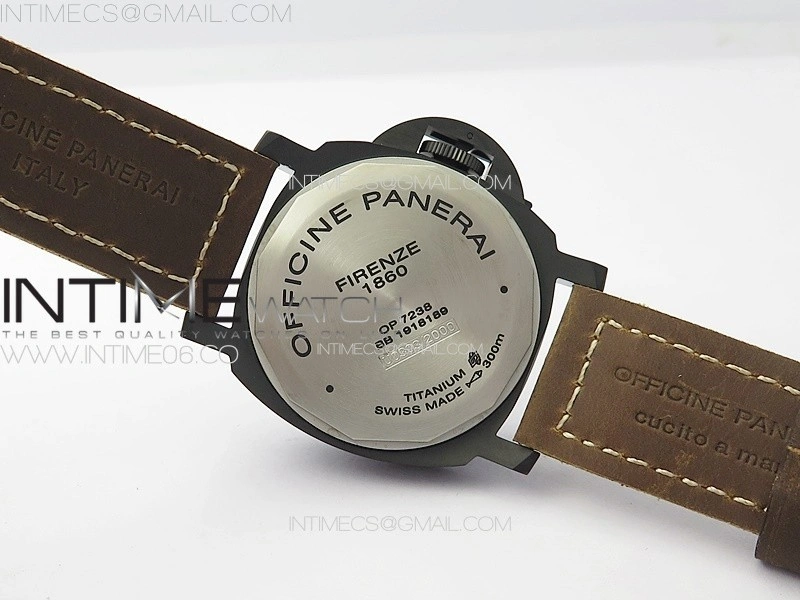 PAM779 DLC T HWF 1:1 Best Edition on Black ASSO Leather Strap A6497