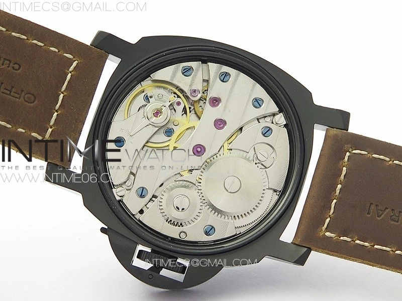 PAM779 DLC T HWF 1:1 Best Edition on Black ASSO Leather Strap A6497
