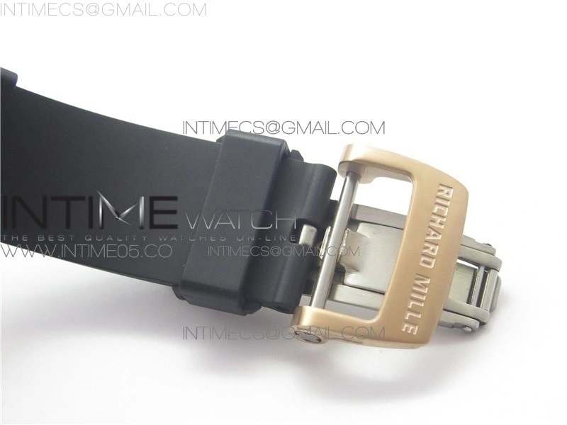 RM011-FM RG CHRONOGRAPH RG CASE KVF 1:1 BEST EDITION CRYSTAL SKELETON DIAL ON BLACK RUBBER STRAP A7750