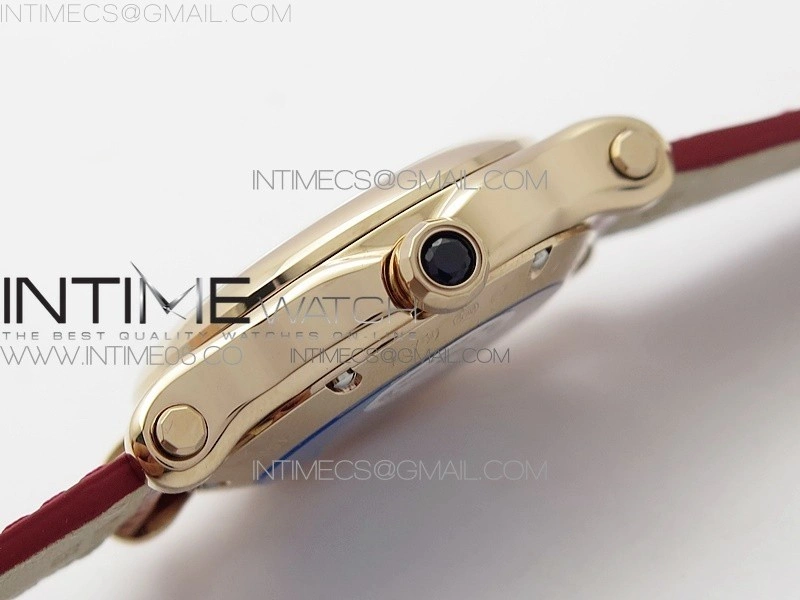 HAPPY SPORT AUTOMATIC RG 36MM YYF 1:1 BEST EDITION WHITE DIAL ON RED LEATHER STRAP A2892