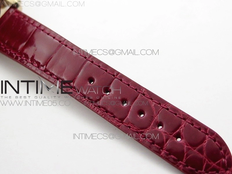HAPPY SPORT AUTOMATIC RG 36MM YYF 1:1 BEST EDITION WHITE DIAL ON RED LEATHER STRAP A2892