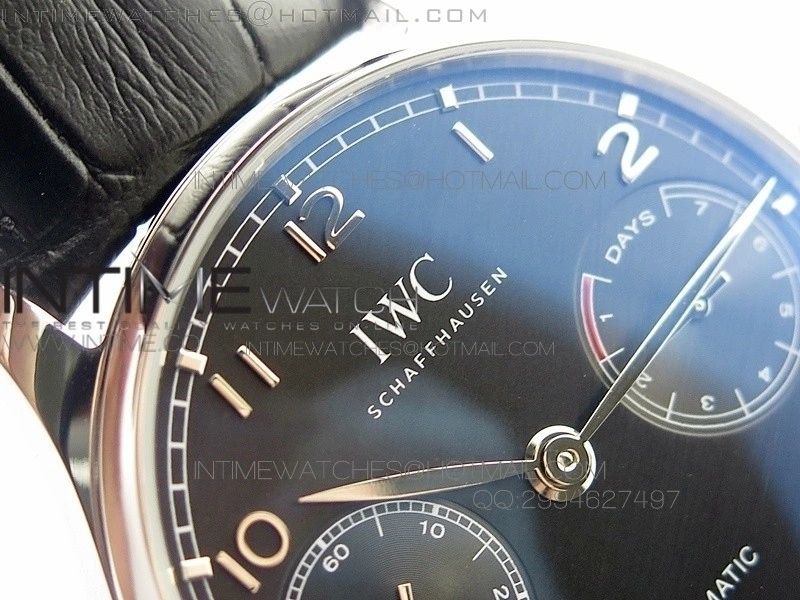 PORTUGUESE REAL PR IW500109 AZF 1:1 BEST EDITION ON BLACK LEATHER STRAP A52010