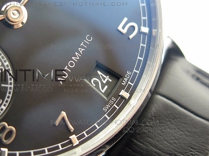 PORTUGUESE REAL PR IW500109 AZF 1:1 BEST EDITION ON BLACK LEATHER STRAP A52010