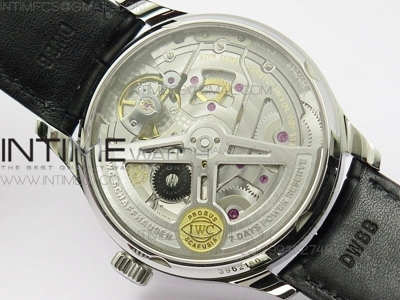 PORTUGUESE REAL PR IW500109 AZF 1:1 BEST EDITION ON BLACK LEATHER STRAP A52010