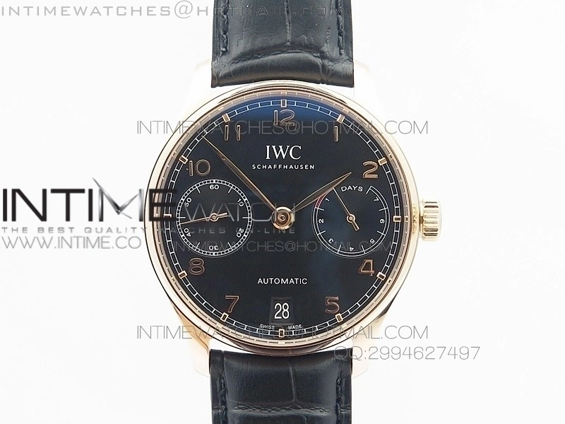 PORTUGUESE REAL PR IW500115 AZF 1:1 BEST EDITION ON BLACK LEATHER STRAP A52010