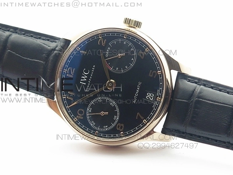 PORTUGUESE REAL PR IW500115 AZF 1:1 BEST EDITION ON BLACK LEATHER STRAP A52010