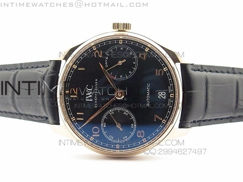 PORTUGUESE REAL PR IW500115 AZF 1:1 BEST EDITION ON BLACK LEATHER STRAP A52010
