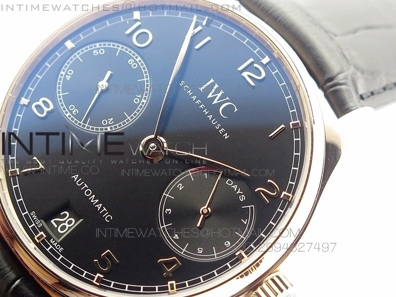 PORTUGUESE REAL PR IW500115 AZF 1:1 BEST EDITION ON BLACK LEATHER STRAP A52010