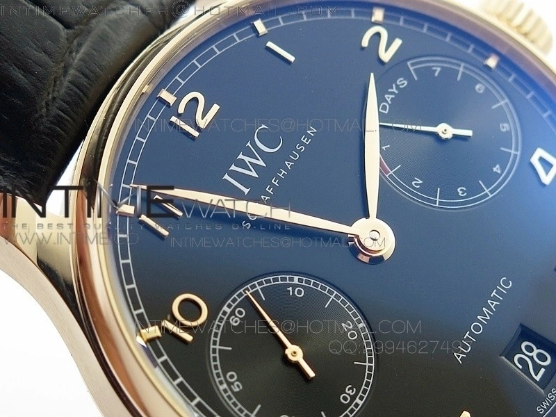PORTUGUESE REAL PR IW500115 AZF 1:1 BEST EDITION ON BLACK LEATHER STRAP A52010
