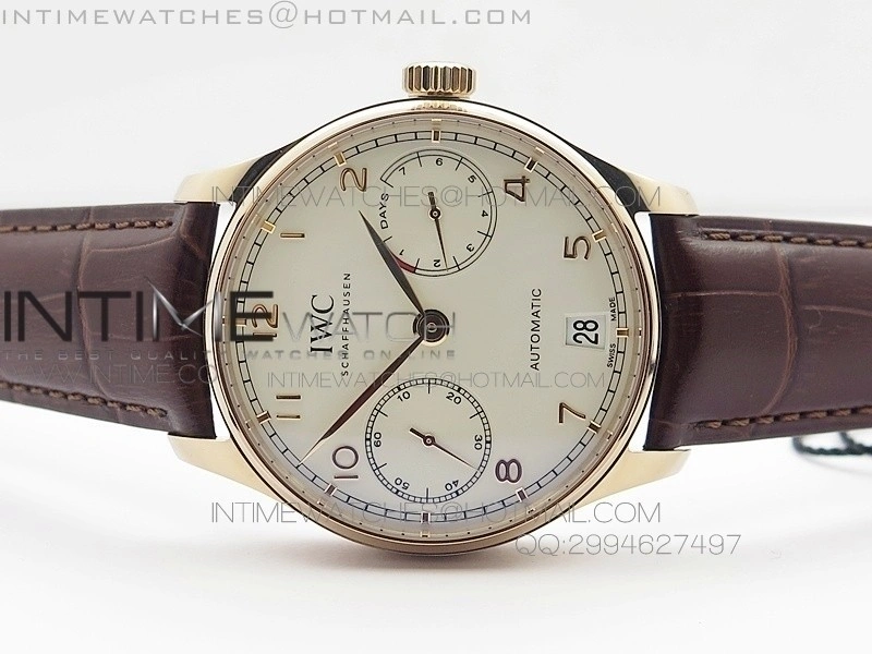 PORTUGUESE REAL PR IW500701 AZF 1:1 BEST EDITION ON BROWN LEATHER STRAP A52010