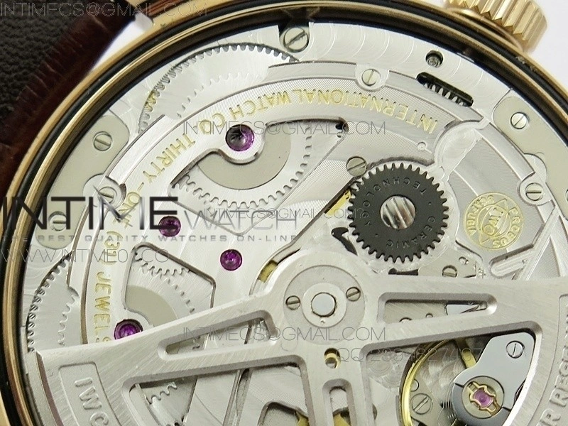 PORTUGUESE REAL PR IW500701 AZF 1:1 BEST EDITION ON BROWN LEATHER STRAP A52010