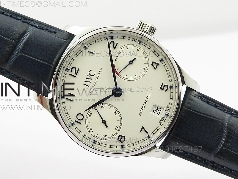 PORTUGUESE REAL PR IW500705 AZF 1:1 BEST EDITION ON BLACK LEATHER STRAP A52010