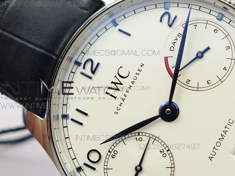 PORTUGUESE REAL PR IW500705 AZF 1:1 BEST EDITION ON BLACK LEATHER STRAP A52010