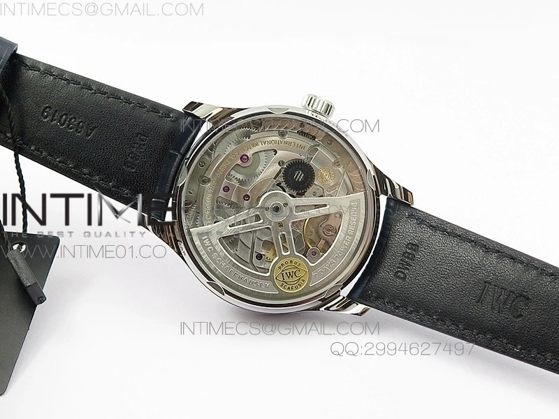 PORTUGUESE REAL PR IW500705 AZF 1:1 BEST EDITION ON BLACK LEATHER STRAP A52010