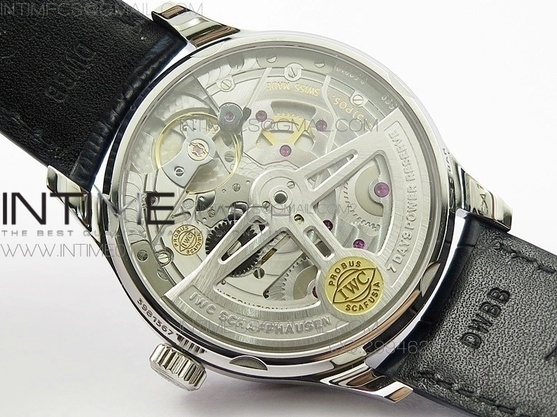PORTUGUESE REAL PR IW500705 AZF 1:1 BEST EDITION ON BLACK LEATHER STRAP A52010