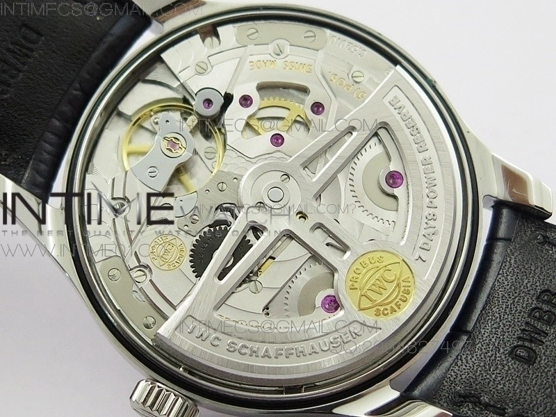 PORTUGUESE REAL PR IW500705 AZF 1:1 BEST EDITION ON BLACK LEATHER STRAP A52010