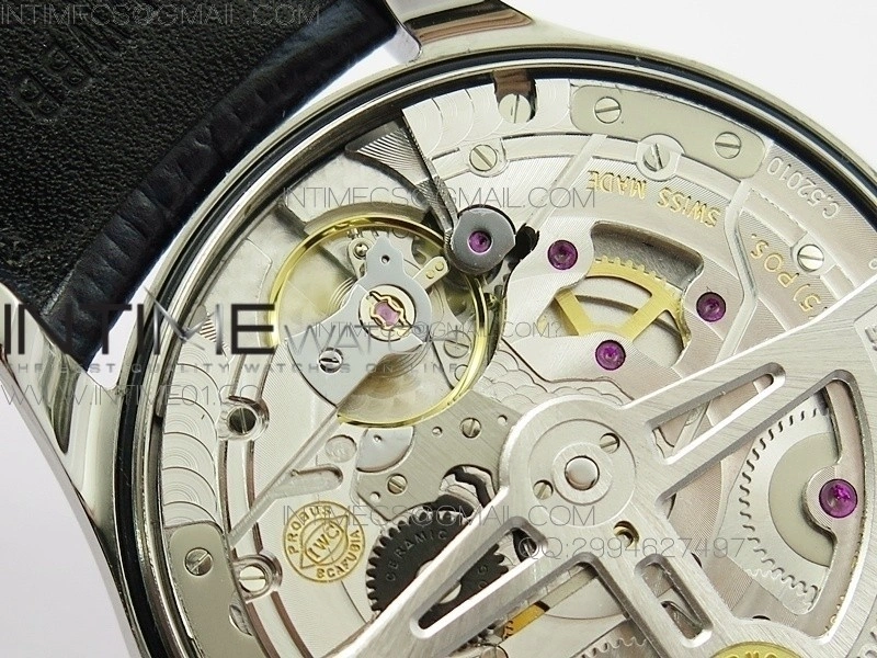 PORTUGUESE REAL PR IW500705 AZF 1:1 BEST EDITION ON BLACK LEATHER STRAP A52010