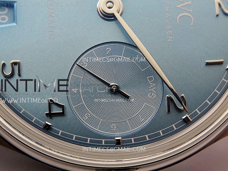 Portuguese Real PR IW501708 SS APSF 1:1 Best Edition Light Blue Dial On Blue Leather Strap A52010