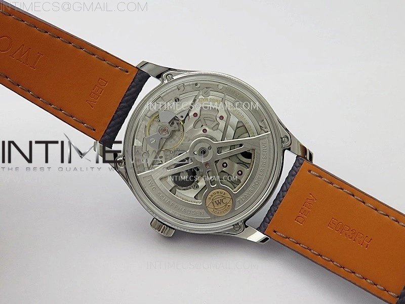 Portuguese Real PR IW501708 SS APSF 1:1 Best Edition Light Blue Dial On Blue Leather Strap A52010