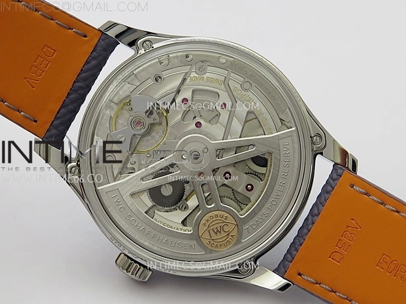 Portuguese Real PR IW501708 SS APSF 1:1 Best Edition Light Blue Dial On Blue Leather Strap A52010