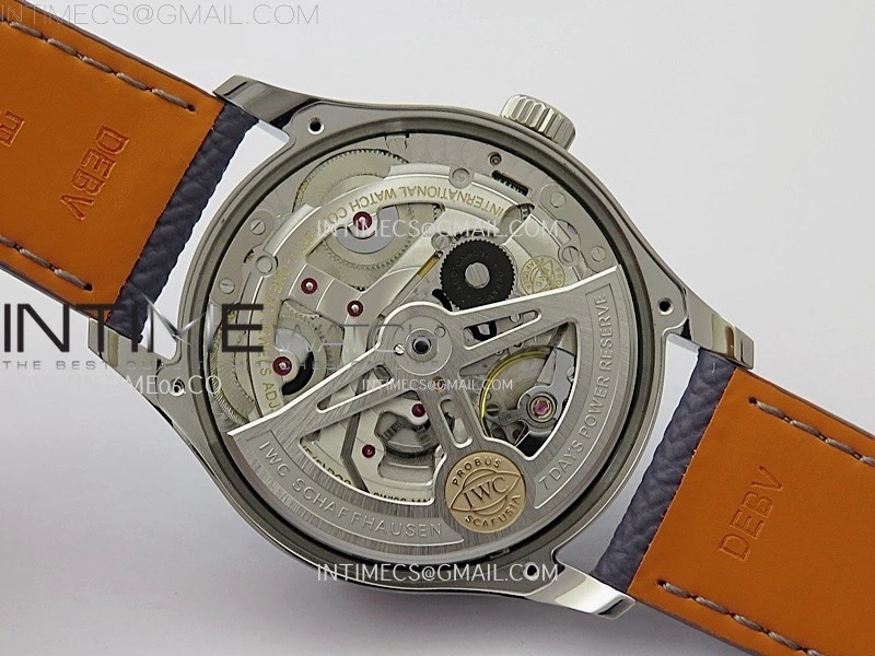 Portuguese Real PR IW501708 SS APSF 1:1 Best Edition Light Blue Dial On Blue Leather Strap A52010