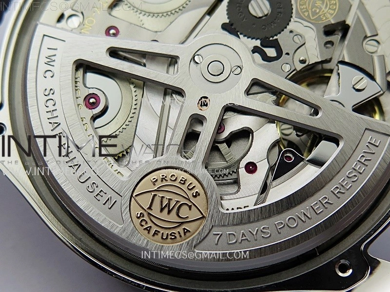 Portuguese Real PR IW501708 SS APSF 1:1 Best Edition Light Blue Dial On Blue Leather Strap A52010