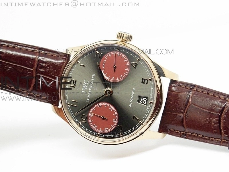 PORTUGUESE REAL PR RG GARY DIAL V2 Gold Numbers ZF 1:1 BEST EDITION ON BLACK LEATHER STRAP A52010