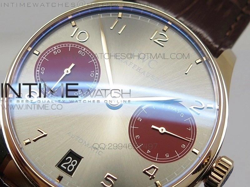 PORTUGUESE REAL PR RG GARY DIAL V2 Gold Numbers ZF 1:1 BEST EDITION ON BLACK LEATHER STRAP A52010