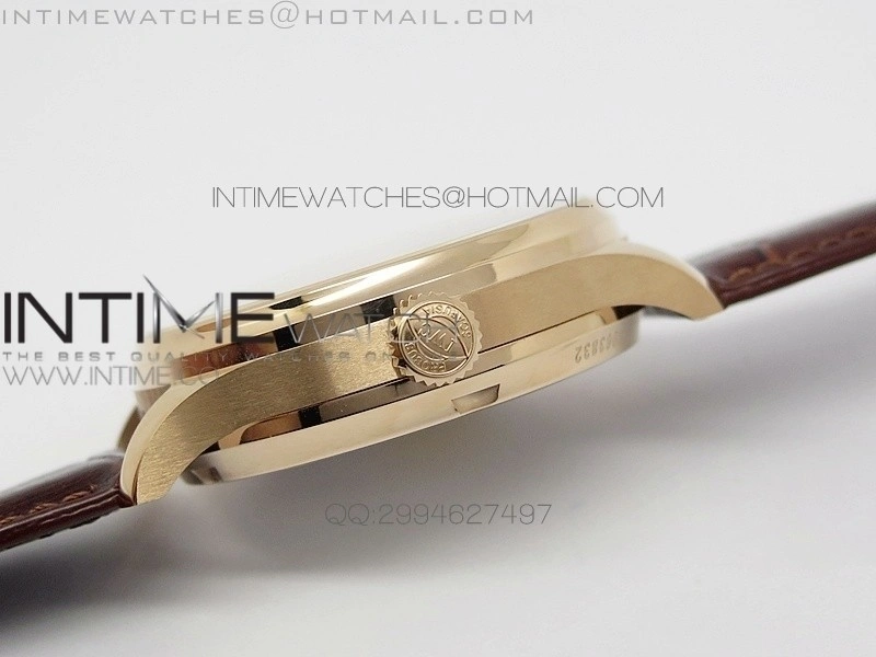 PORTUGUESE REAL PR RG GARY DIAL V2 Gold Numbers ZF 1:1 BEST EDITION ON BLACK LEATHER STRAP A52010