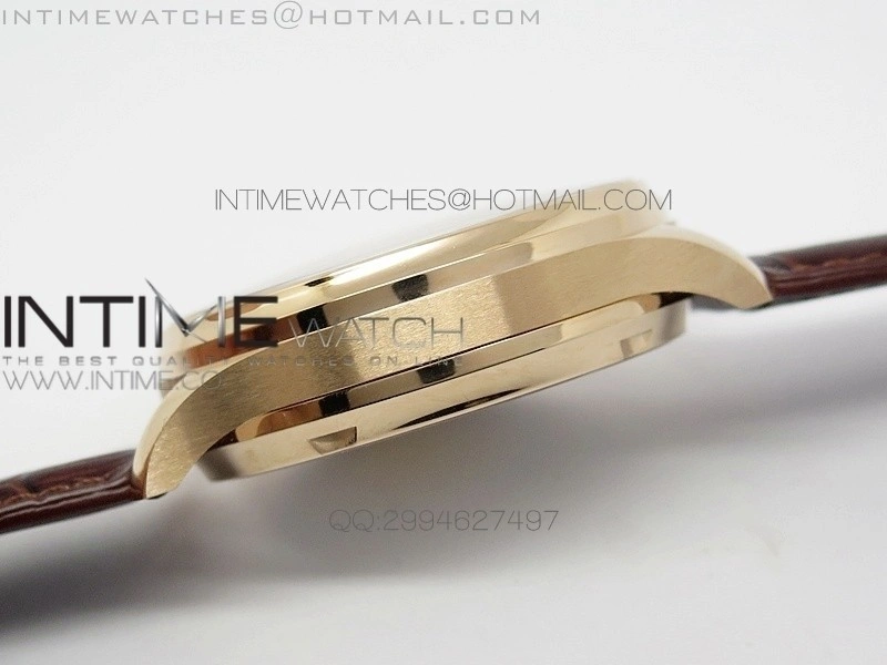 PORTUGUESE REAL PR RG GARY DIAL V2 Gold Numbers ZF 1:1 BEST EDITION ON BLACK LEATHER STRAP A52010