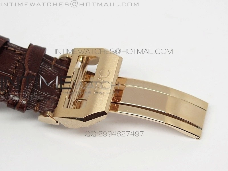 PORTUGUESE REAL PR RG GARY DIAL V2 Gold Numbers ZF 1:1 BEST EDITION ON BLACK LEATHER STRAP A52010