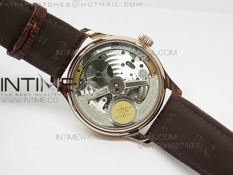 PORTUGUESE REAL PR RG GARY DIAL V2 Gold Numbers ZF 1:1 BEST EDITION ON BLACK LEATHER STRAP A52010