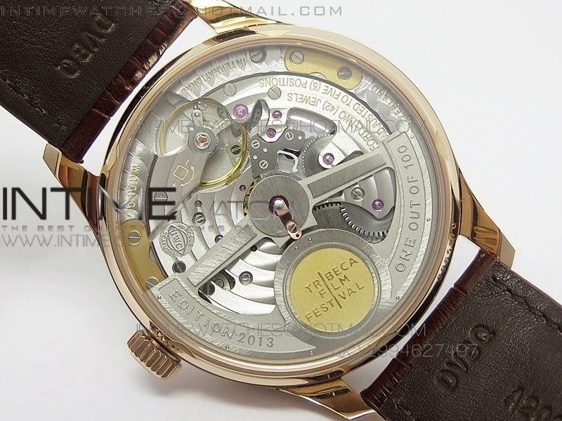 PORTUGUESE REAL PR RG GARY DIAL V2 Gold Numbers ZF 1:1 BEST EDITION ON BLACK LEATHER STRAP A52010