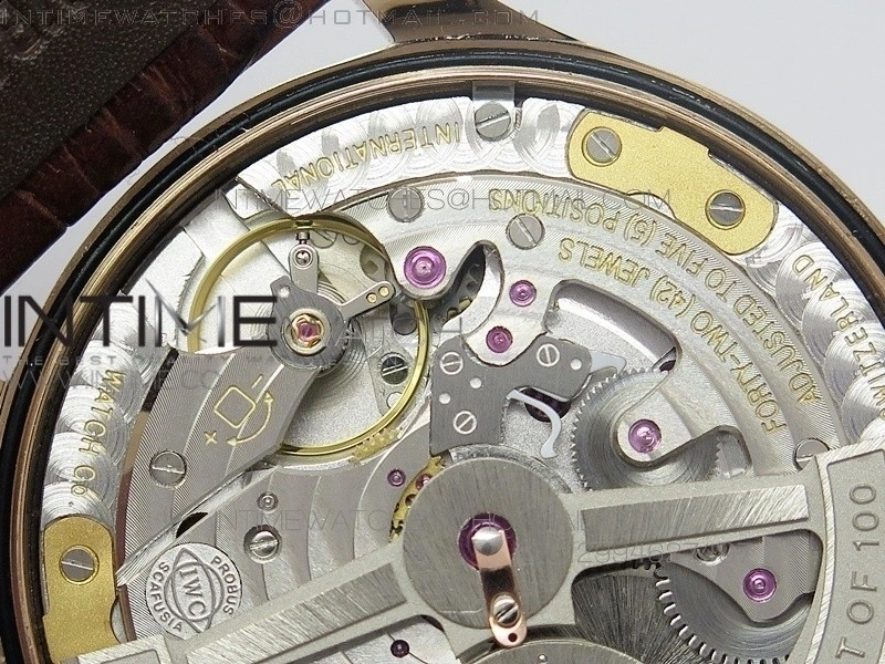 PORTUGUESE REAL PR RG GARY DIAL V2 Gold Numbers ZF 1:1 BEST EDITION ON BLACK LEATHER STRAP A52010