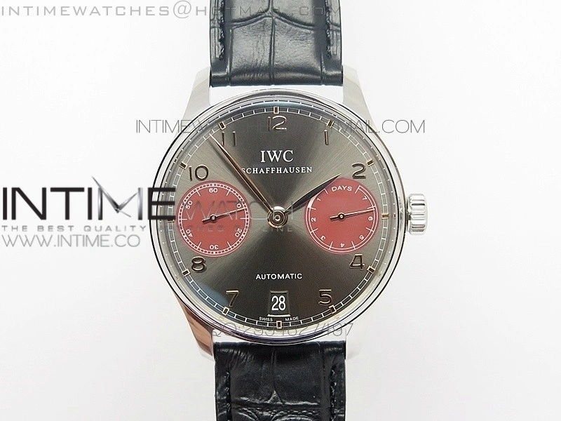 PORTUGUESE REAL PR SS GARY DIAL V2 Gold Numbers ZF 1:1 BEST EDITION ON BLACK LEATHER STRAP A52010