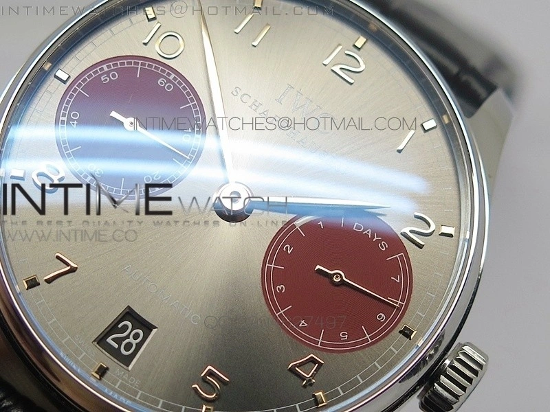 PORTUGUESE REAL PR SS GARY DIAL V2 Gold Numbers ZF 1:1 BEST EDITION ON BLACK LEATHER STRAP A52010