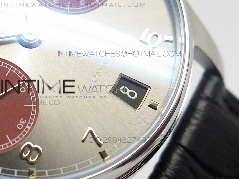 PORTUGUESE REAL PR SS GARY DIAL V2 Gold Numbers ZF 1:1 BEST EDITION ON BLACK LEATHER STRAP A52010