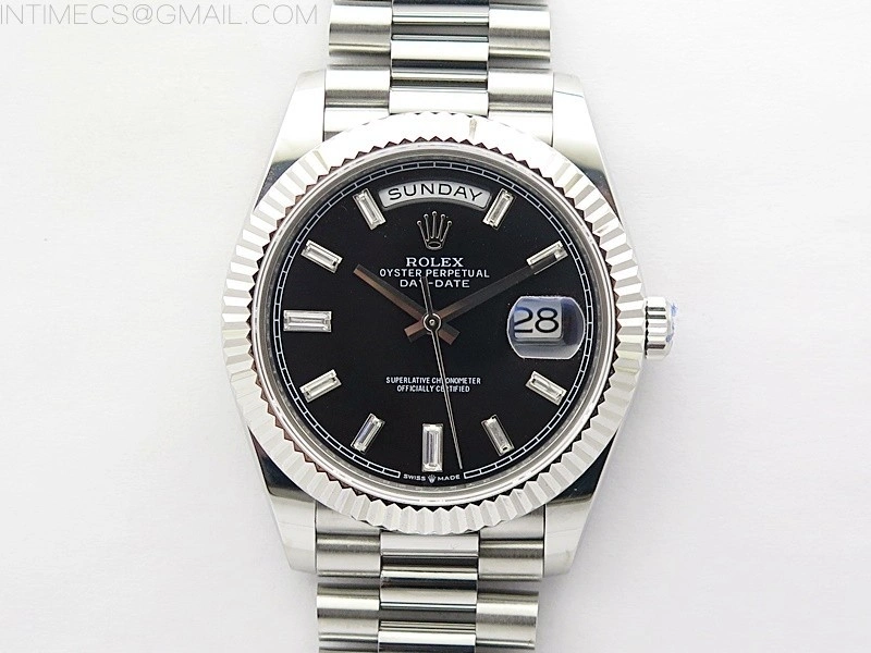 Day Date 40mm 228239 Gain Weight SS tungsten APSF 1:1 Best Edition Black Dial T Crystals Markers on SS President Bracelet A2836