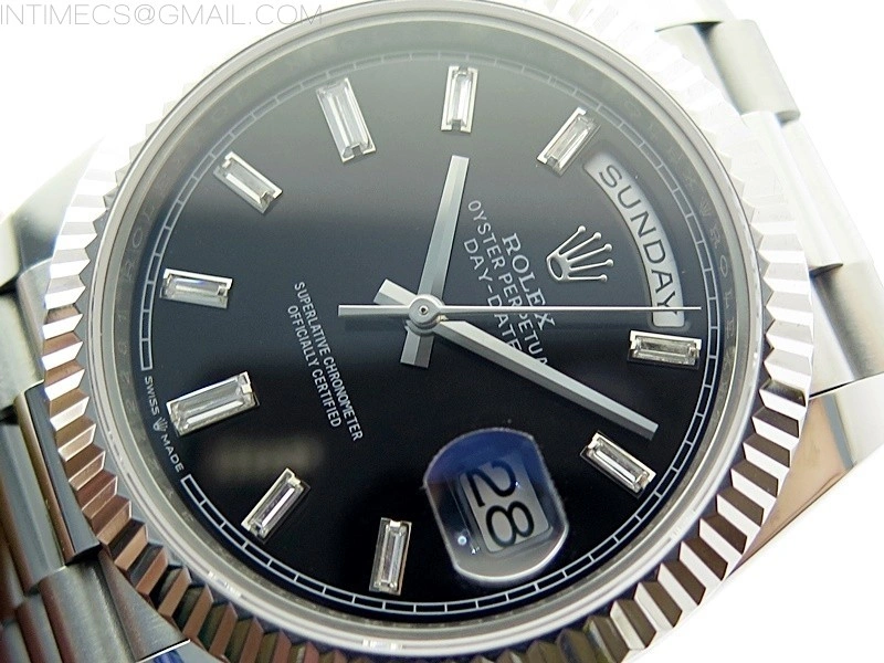 Day Date 40mm 228239 Gain Weight SS tungsten APSF 1:1 Best Edition Black Dial T Crystals Markers on SS President Bracelet A2836