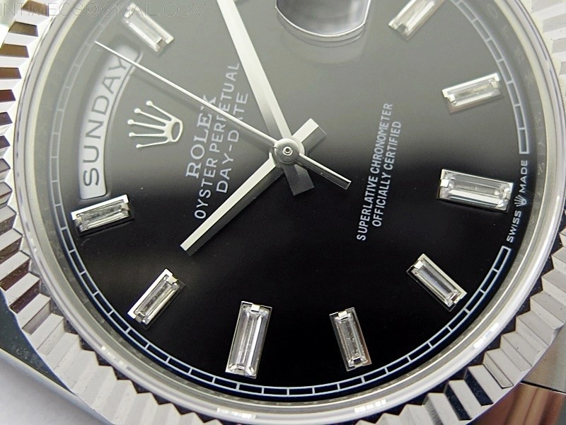 Day Date 40mm 228239 Gain Weight SS tungsten APSF 1:1 Best Edition Black Dial T Crystals Markers on SS President Bracelet A2836
