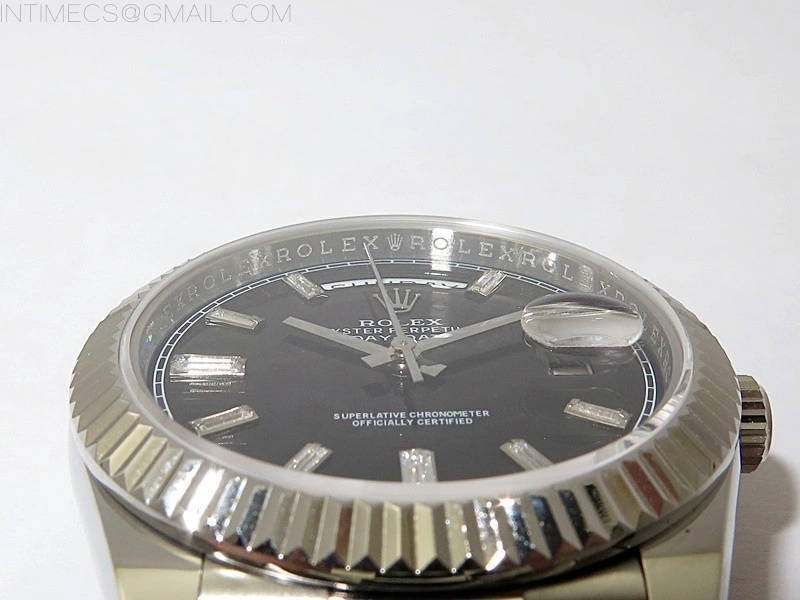 Day Date 40mm 228239 Gain Weight SS tungsten APSF 1:1 Best Edition Black Dial T Crystals Markers on SS President Bracelet A2836